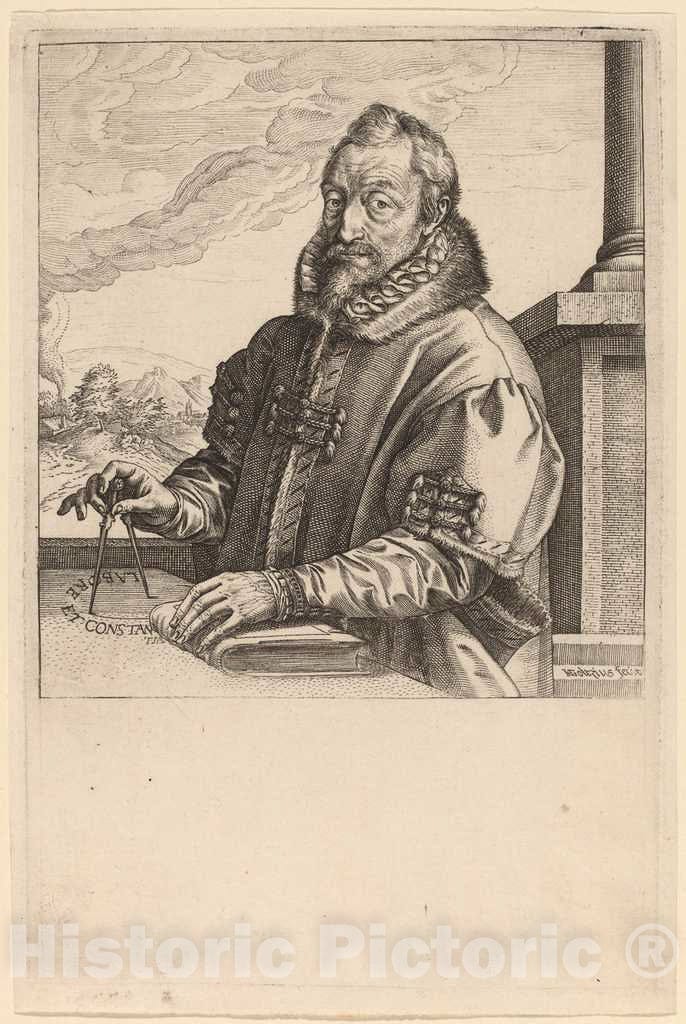 Art Print : Hendrik Goltzius, Christoph Plantin, c. 1583 - Vintage Wall Art