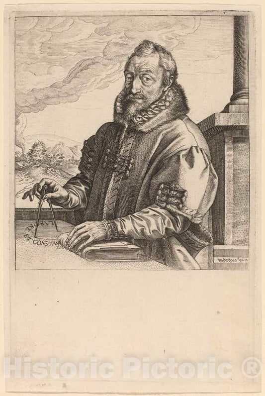 Art Print : Hendrik Goltzius, Christoph Plantin, c. 1583 - Vintage Wall Art