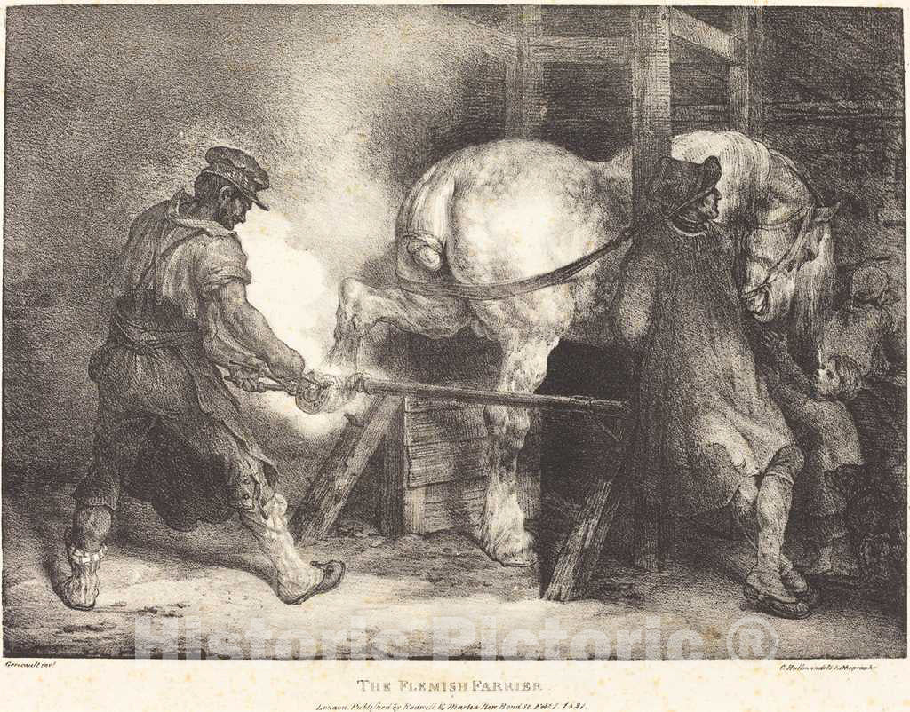 Art Print : ThÃ©odore Gericault, The Flemish Farrier, 1821 - Vintage Wall Art