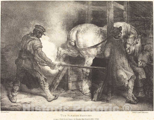 Art Print : ThÃ©odore Gericault, The Flemish Farrier, 1821 - Vintage Wall Art