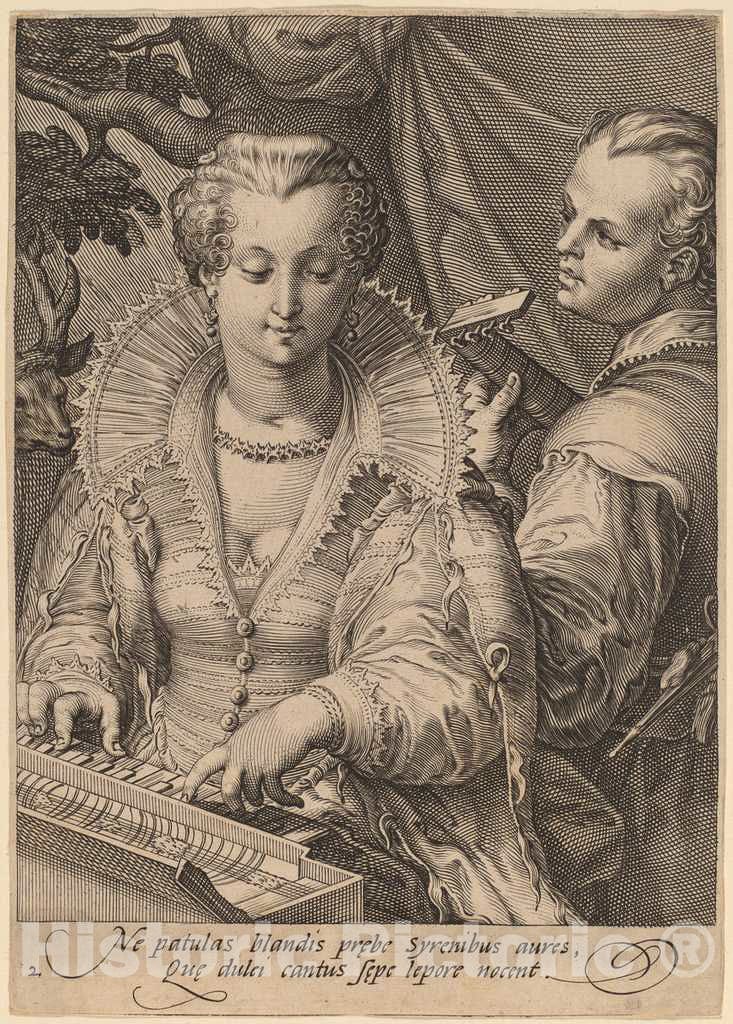 Art Print : Saenredam After Goltzius, Hearing - Vintage Wall Art