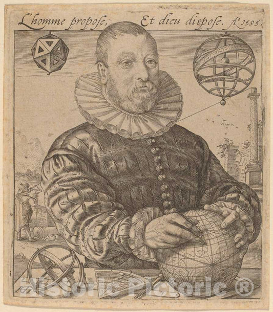 Art Print : Hendrik Goltzius, Nicolaus Petri Van Deventer, 1595 - Vintage Wall Art