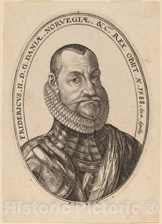 Art Print : Hendrik Goltzius, Frederick II, 1590 - Vintage Wall Art