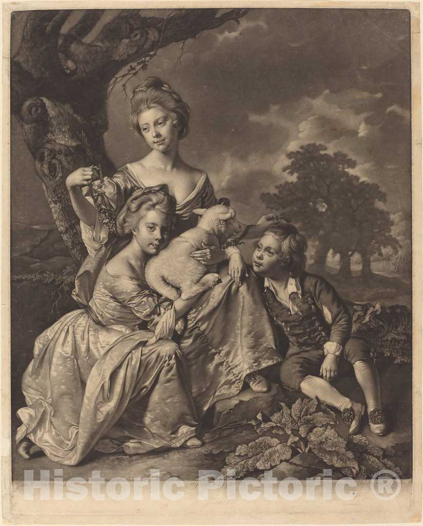Art Print : Green After Wright, The Wright Family (The Bradshaw Children), 1769 - Vintage Wall Art