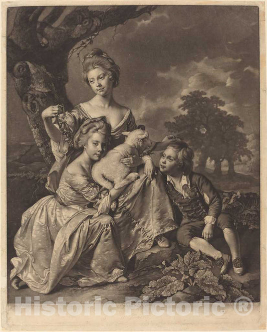 Art Print : Green After Wright, The Wright Family (The Bradshaw Children), 1769 - Vintage Wall Art
