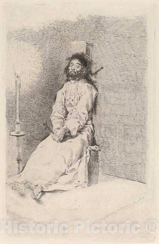 Art Print : Francisco de Goya, The Garroted Man, in or Before 1780 - Vintage Wall Art