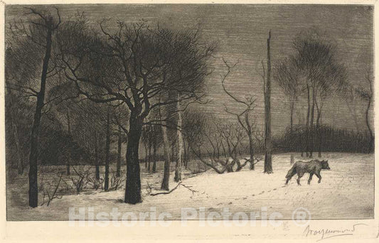 Art Print : FÃ©lix Bracquemond, Hiver (Winter) - Vintage Wall Art