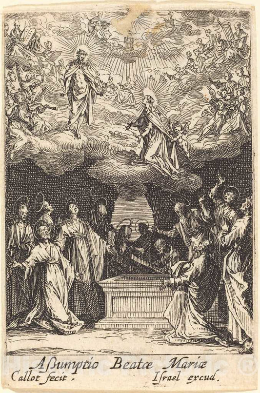 Art Print : Jacques Callot, The Assumption of The Virgin, in or After 1630 - Vintage Wall Art