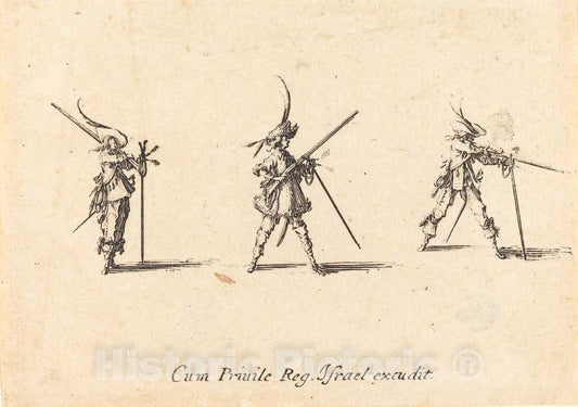 Art Print : Jacques Callot, Firing The Musket, c.1635 - Vintage Wall Art