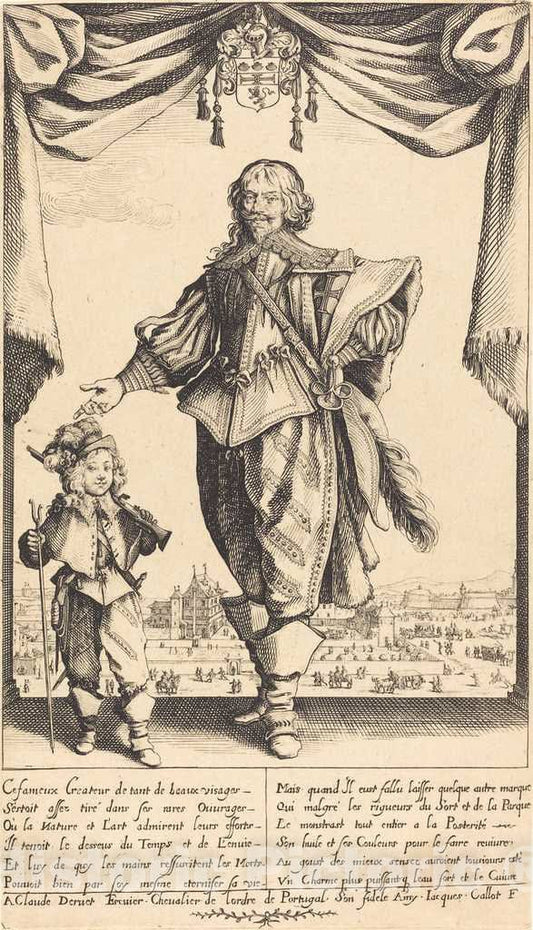 Art Print : Jacques Callot, Claude Deruet and his Son, Jean, 1632 - Vintage Wall Art