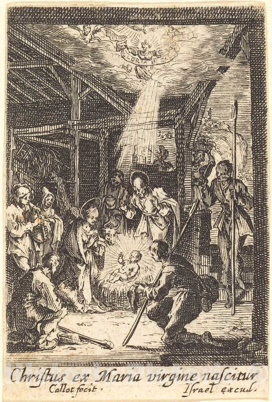 Art Print : Jacques Callot, The Nativity, in or After 1630 - Vintage Wall Art