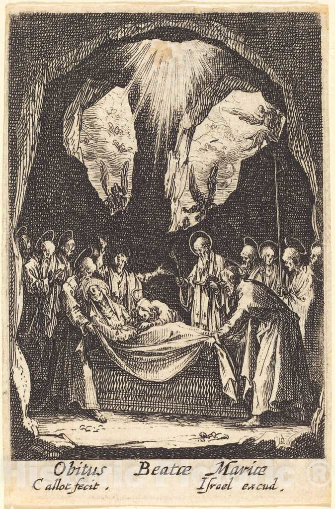Art Print : Jacques Callot, The Burial of The Virgin, in or After 1630 - Vintage Wall Art