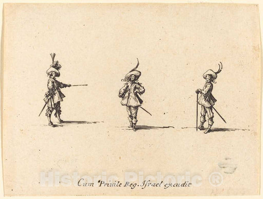 Art Print : Jacques Callot, Unarmed Drill, c.1635 - Vintage Wall Art