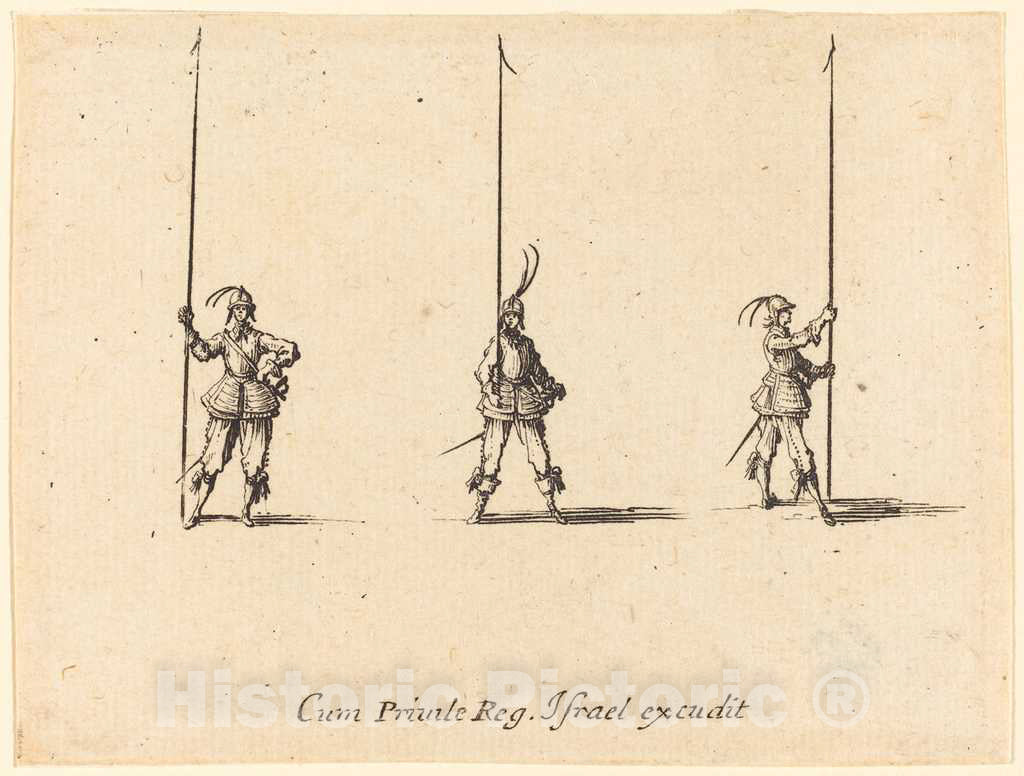 Art Print : Jacques Callot, Drill with Raised Pikes, c.1635 - Vintage Wall Art
