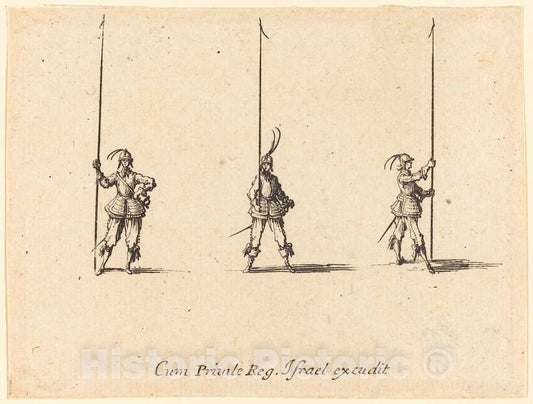 Art Print : Jacques Callot, Drill with Raised Pikes, c.1635 - Vintage Wall Art