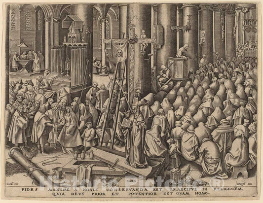 Art Print : Galle After Bruegel The Elder, Faith, 1559 - Vintage Wall Art