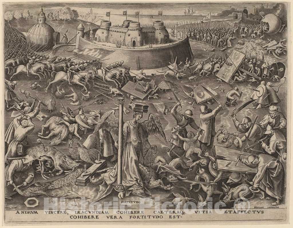 Art Print : Galle After Bruegel The Elder, Fortitude, 1559 - Vintage Wall Art