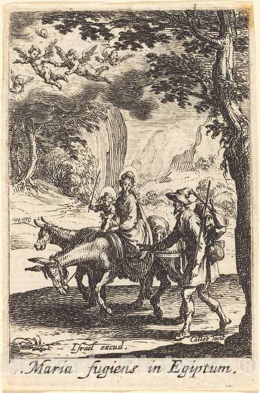 Art Print : Jacques Callot, The Flight into Egypt, in or After 1630 - Vintage Wall Art