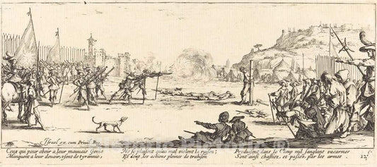 Art Print : Jacques Callot, The Firing Squad, c. 1633 - Vintage Wall Art