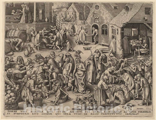 Art Print : Galle After Bruegel The Elder, Charity, 1559 - Vintage Wall Art