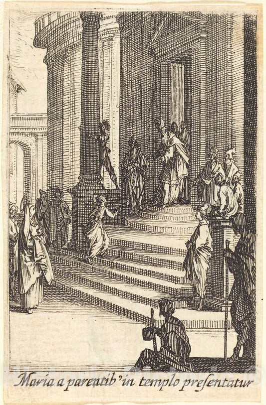 Art Print : Jacques Callot, The Presentation of The Virgin, in or After 1630 - Vintage Wall Art