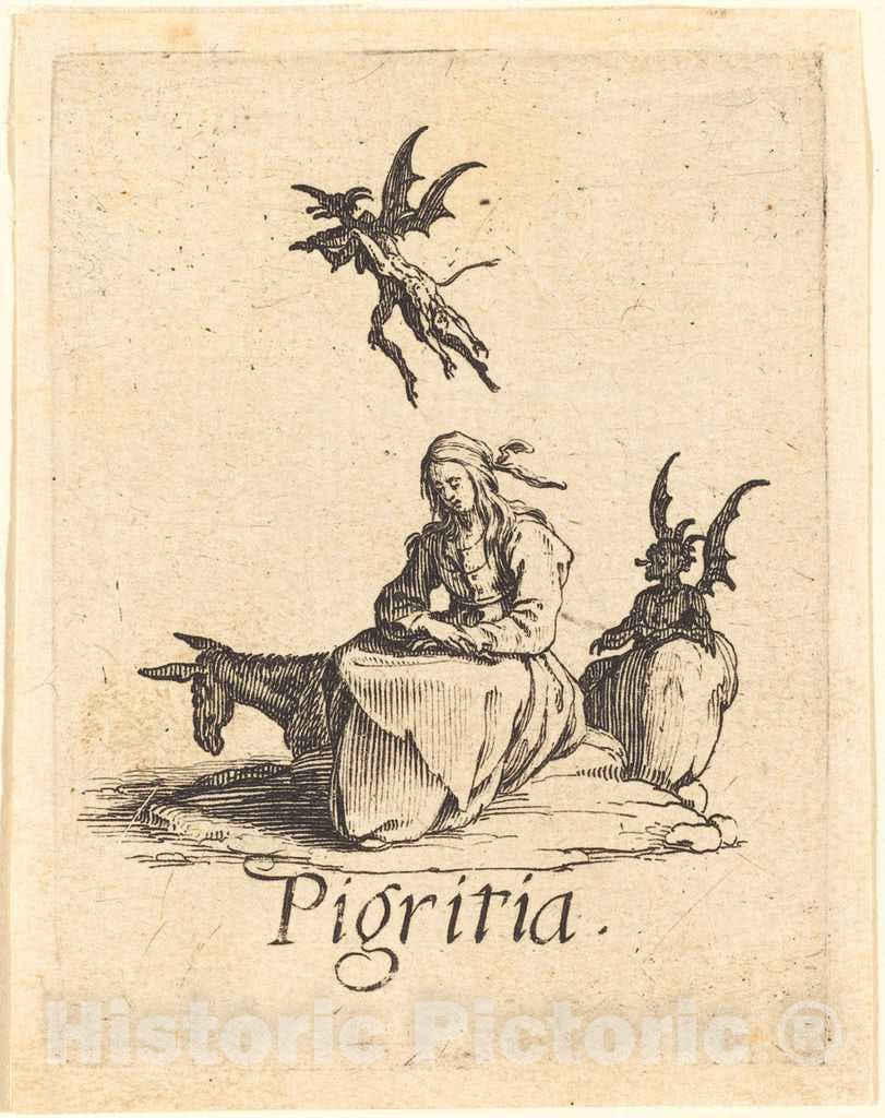 Art Print : Jacques Callot, Sloth, After 1621 - Vintage Wall Art