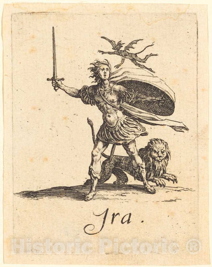 Art Print : Jacques Callot, Anger, After 1621 - Vintage Wall Art
