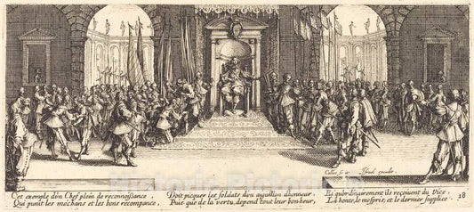 Art Print : Jacques Callot, Distribution of Rewards, c. 1633 - Vintage Wall Art