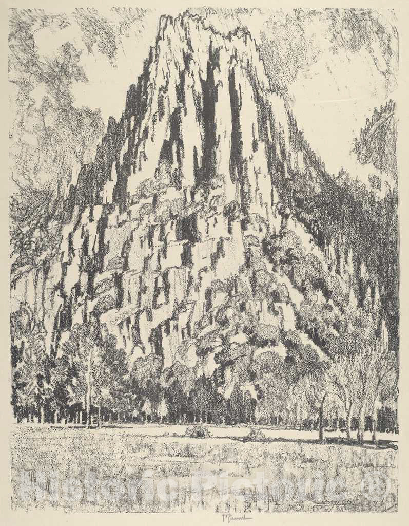 Art Print : Joseph Pennell, Buttresses, Yosemite, 1912 - Vintage Wall Art