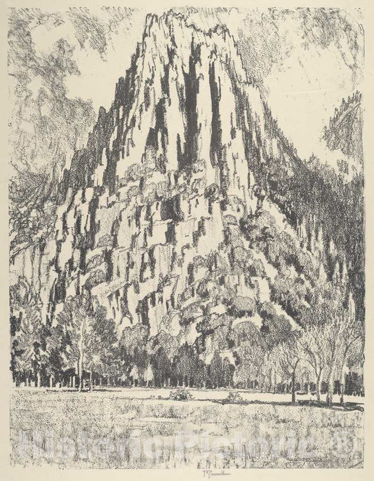 Art Print : Joseph Pennell, Buttresses, Yosemite, 1912 - Vintage Wall Art