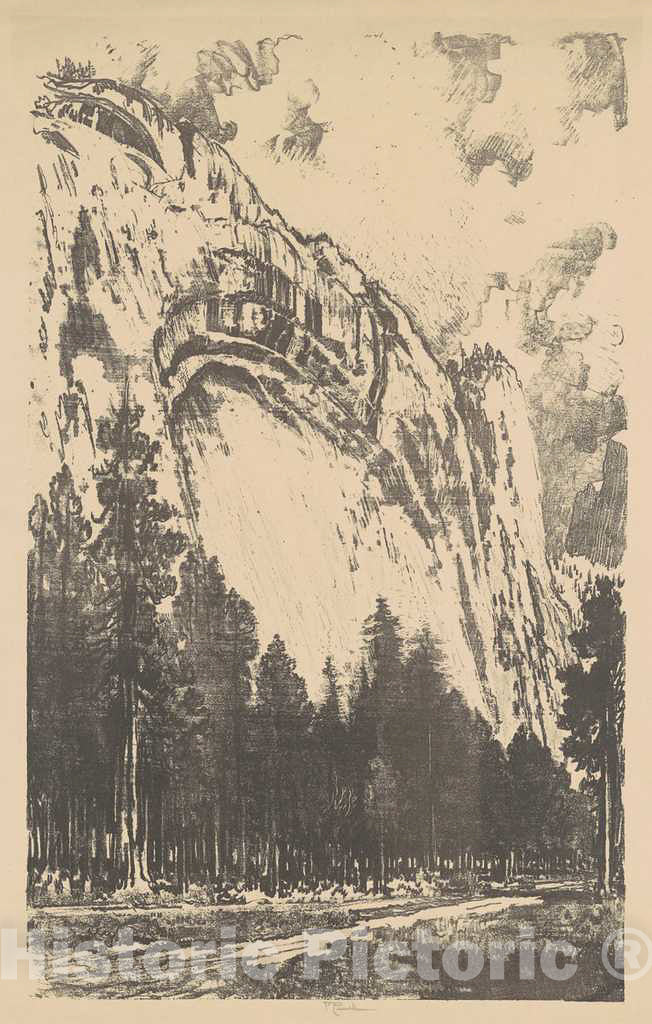 Art Print : Joseph Pennell, The Yosemite Valley, 1912 - Vintage Wall Art