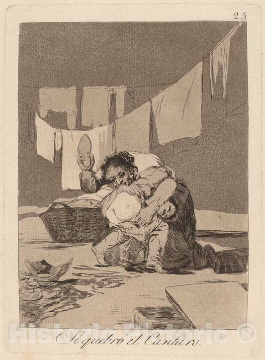 Art Print : Francisco de Goya, Si quebro el cantaro (Yes He Broke The Pot), in or Before 1799 - Vintage Wall Art