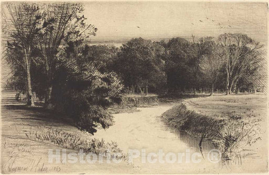 Art Print : Francis Seymour Haden, A Sunset in Ireland, 1863 - Vintage Wall Art