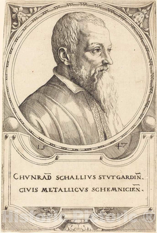 Art Print : Augustin Hirschvogel, Conrad Schall, 1547 - Vintage Wall Art