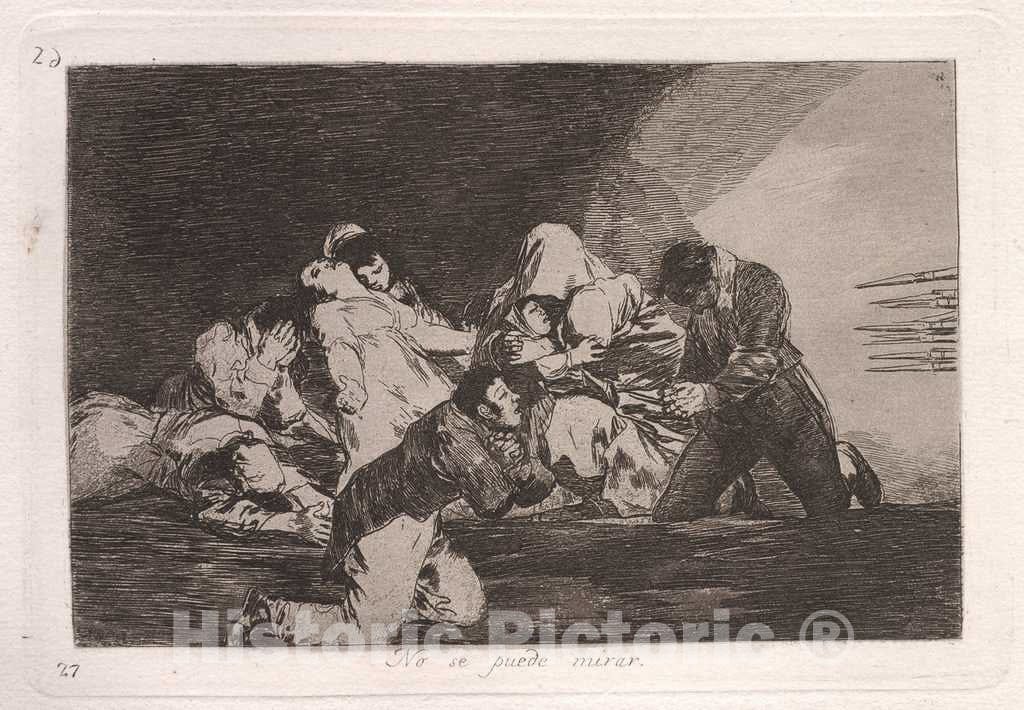 Art Print : Francisco de Goya, No se Puede mirar (One Can't Look), 1863 - Vintage Wall Art