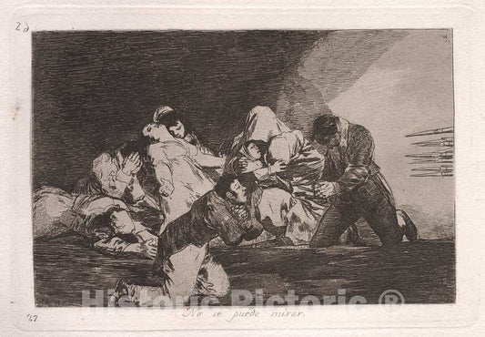 Art Print : Francisco de Goya, No se Puede mirar (One Can't Look), 1863 - Vintage Wall Art