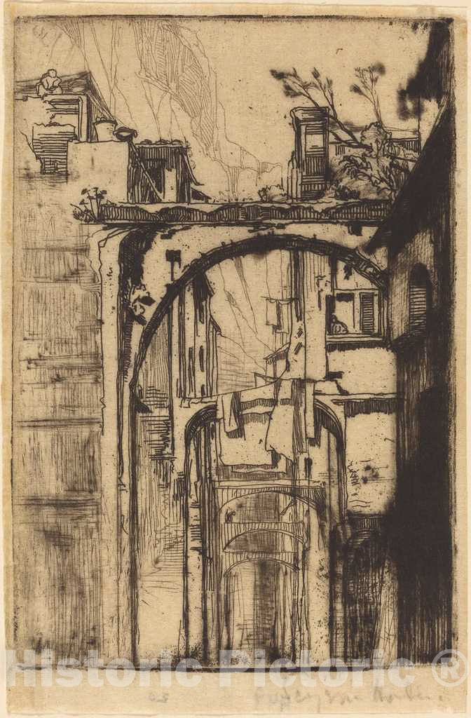 Art Print : Francis Seymour Haden, Amalfi, in or Before 1858 - Vintage Wall Art