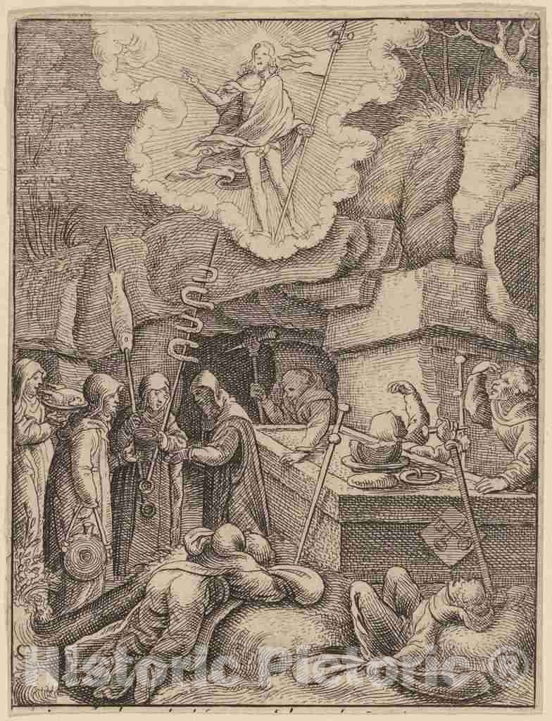 Art Print : Wenceslaus Hollar, The Resurrection - Vintage Wall Art