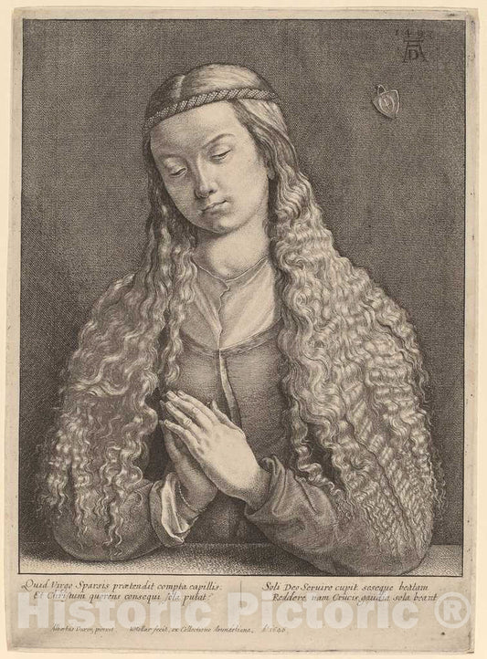 Art Print : Hollar After Albrecht DÃ¼rer, Katharine Furlegerin, 1646 - Vintage Wall Art