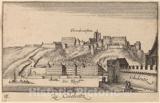 Art Print : Wenceslaus Hollar, Coblentz, 1635 - Vintage Wall Art