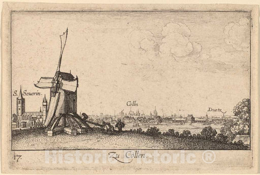 Art Print : Wenceslaus Hollar, Cologne, 1635 - Vintage Wall Art