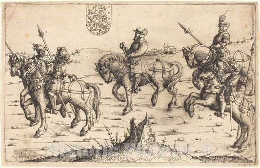 Art Print : Augustin Hirschvogel, Herberstein's Journey to Denmark, 1546 - Vintage Wall Art