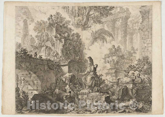 Art Print : Giovanni Battista Piranesi, Veduta del Ponte Lugano - Vintage Wall Art