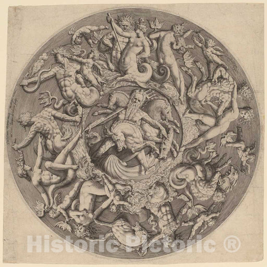 Art Print : Gheyn II After Tetrode, Neptune's Kingdom - Vintage Wall Art