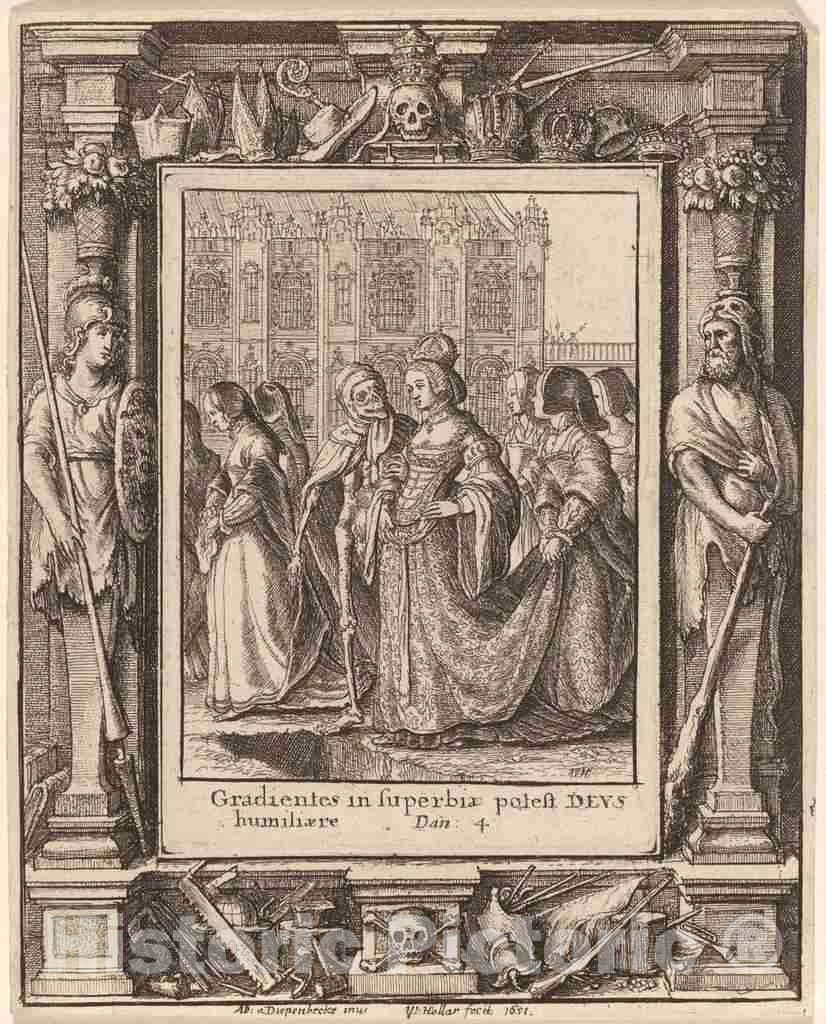 Art Print : Hollar After Holbein The Younger, Empress, 1651 - Vintage Wall Art