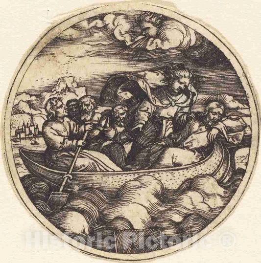 Art Print : Christ Stilling The Storm - Vintage Wall Art