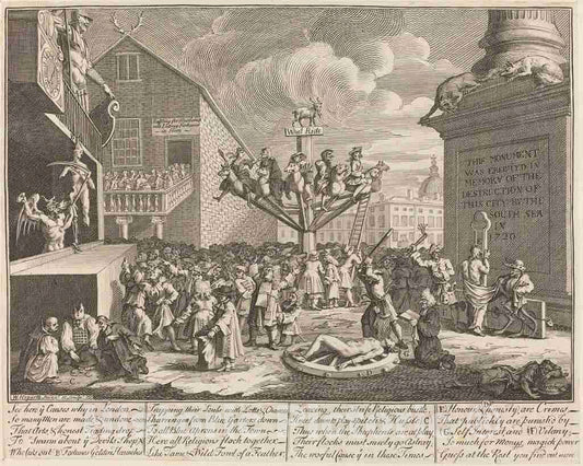 Art Print : William Hogarth, The South Sea Scheme, 1721 - Vintage Wall Art