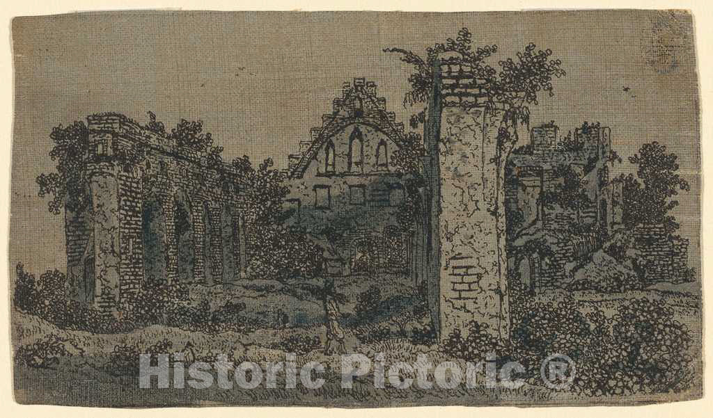 Art Print : Hercules Seghers, Ruins of The Abbey of Rijnsburg: Small Version - Vintage Wall Art
