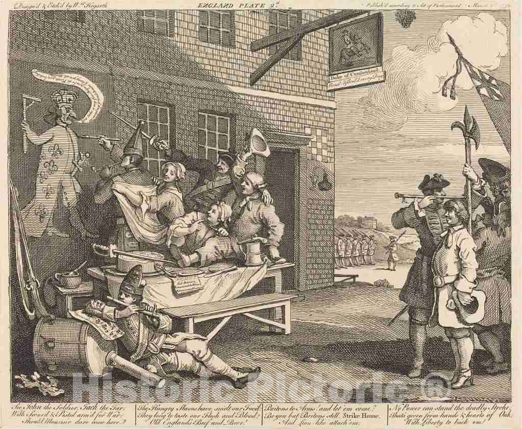 Art Print : William Hogarth, England, 1756 - Vintage Wall Art