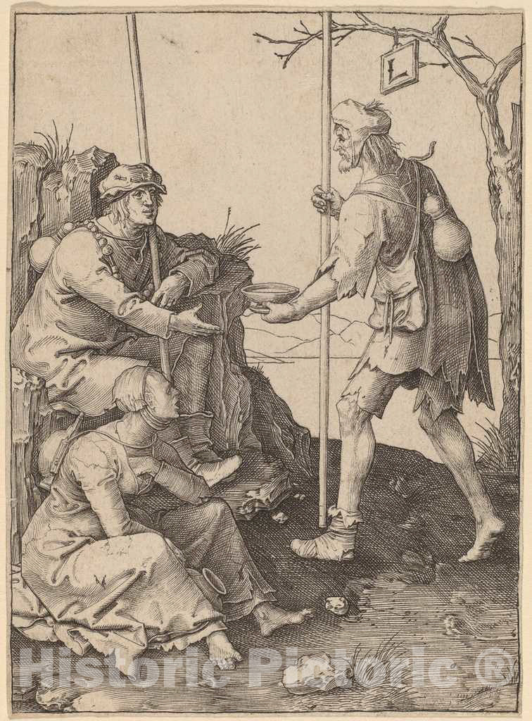 Art Print : Lucas Van Leyden, The Beggars, c. 1510 - Vintage Wall Art